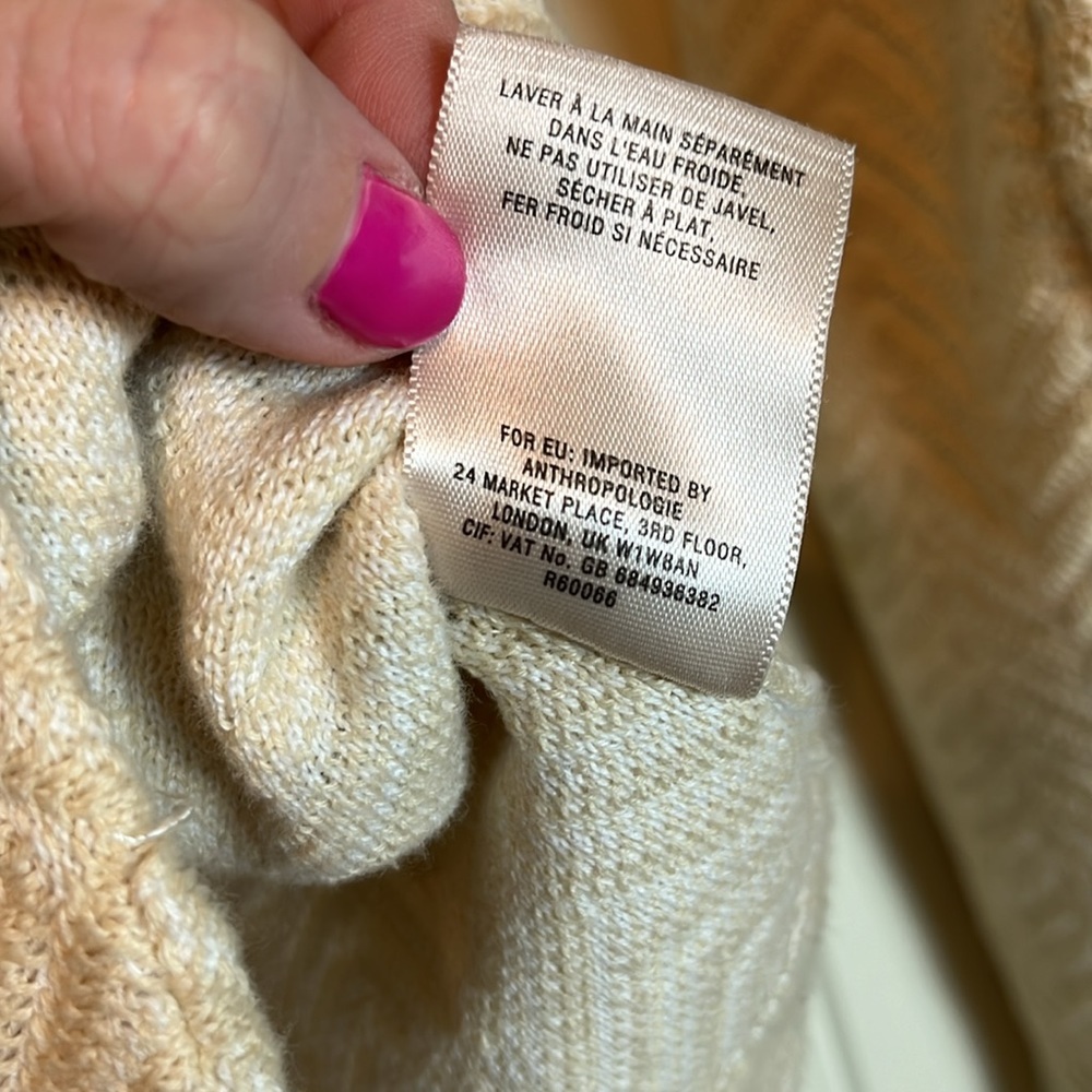 Anthropologie Ivory Chevron Blazer - Picture 6 of 8